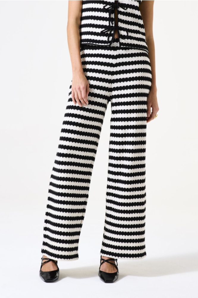 GESTREEPTE BROEK G50311 60 Black